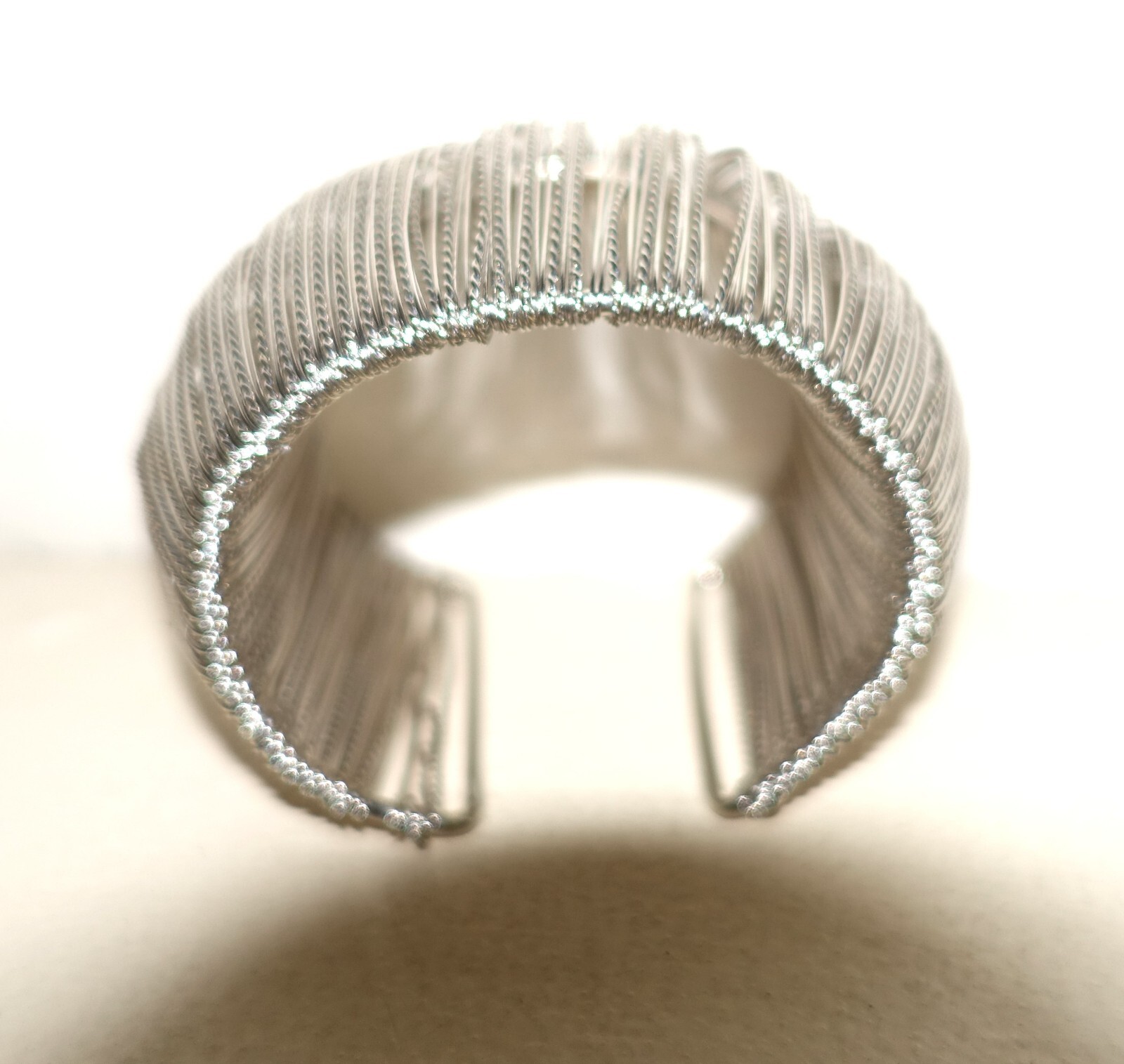 Silver tone Multiple String Cuff Bracelet - image 5