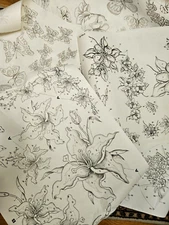 Tri Chem Ready To Paint Liquid Embroidery 25+ Train Car Rocket Bird Black velvet