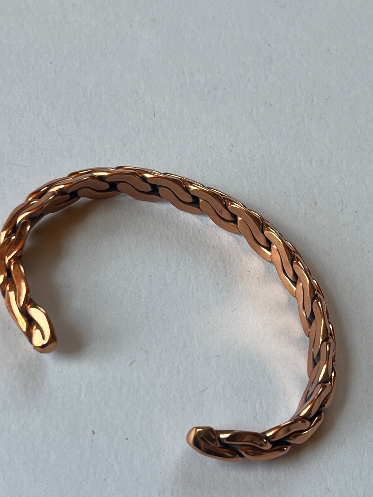 Thick Solid Copper Modified Curb Link Cuff Bangle… - image 6