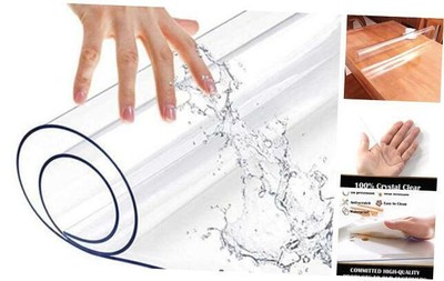 2 Sets Tabletop Protector Office Desk Pad Clear Plastic Pvc Tablecloth Rectangle Protective Desk Top Cover Pvc Vinyl Cloth Night Stand Protection Pad Easy Clean Wipeable Water Oil Resistant 12x24 Inch Table