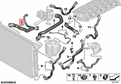 Genuine BMW M3 G20 M340i M340iX Sedan Hose Radiator 17128654854 | eBay 