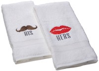 Embroidered His & Hers Hand Towels (set Of 2) on sale Embroidered His & Hers Hand Towels (set Of 2) on sale