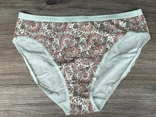 Vintage Victoria's Secret Cotton Signature Band High Leg Brief Panty L NWT