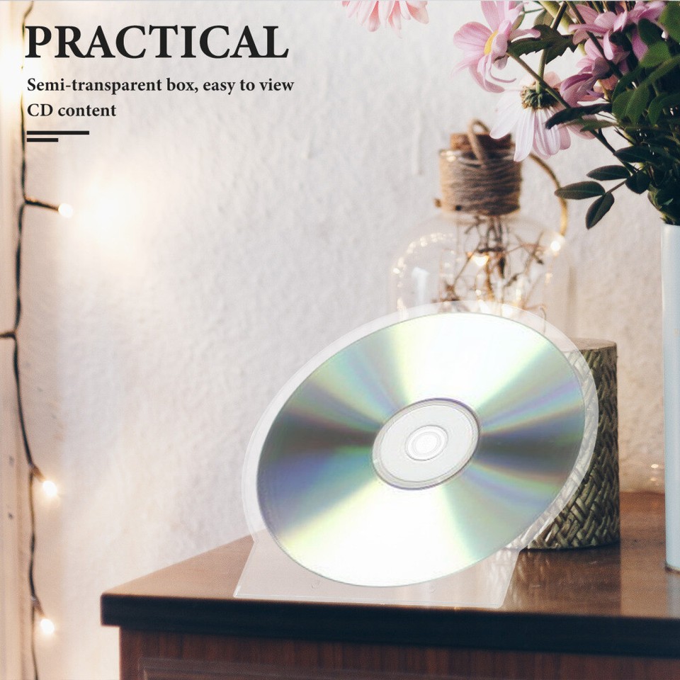 100 pcs CD Cases Portable DVD Holder Disc Storage Organizer Disc