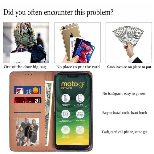 Printed PU Leather Phone Stand Cover Case For Motorola Moto E15/G05/G15/G75 - Picture 5 of 34
