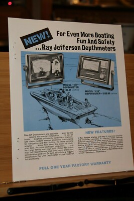 Brochure Dealer Ray Jefferson Depth Meters 400 410 1975 Fishing Boating Marine 