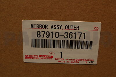 けろページ 8791002910 Genuine Toyota MIRROR ASSY, OUTER REAR VIEW, RH