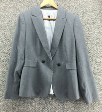 Tahari Jacket Blazer Gray Lined Womens Sz 2 Long Sleeve Soft Fabric