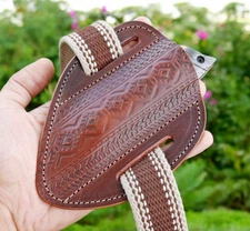 GENUINE LEATHER HAND CRAFTED BELT SHEATH FOR FOLDING BLADE KNIFE EDC 941