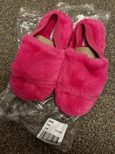 Pink Fluffy Slippers/slide On Size 1/2