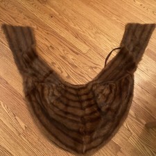 Designer Womens Mink Fur Shawl Cape Wrap Scarf Brown