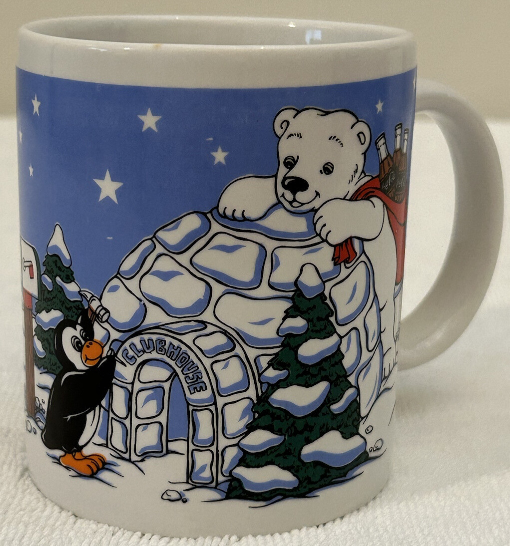 Vintage 1997 Coca-Cola Coke Polar Bear Penguin Igloo Clubhouse