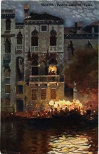 Old postcard AK VENICE Palazzo Contarini, Fasan Italy (495420)