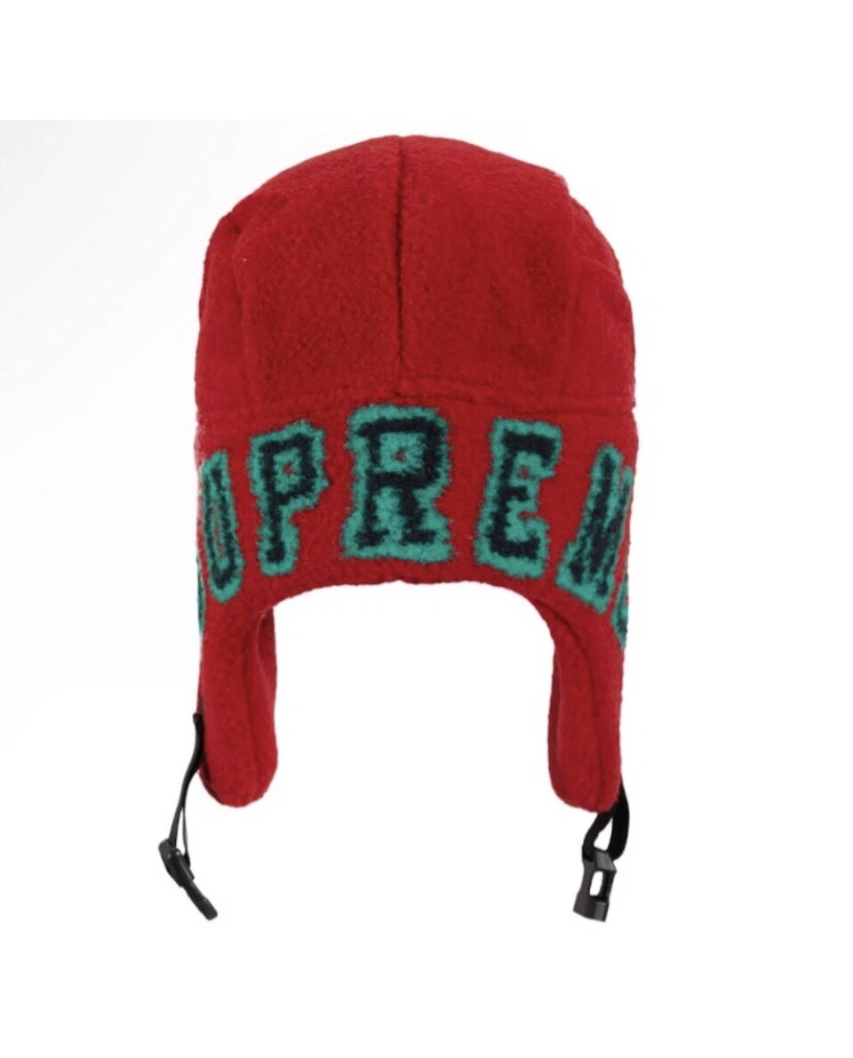 Chapeau d'hiver Supreme authentique Red Shearling Trooper NEUF avec preuve d'achat M/L