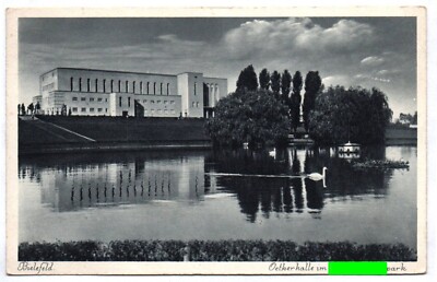Postcard Bielefeld Oetkerhalle with Park 1930s