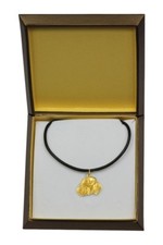 Bokser 2 - pozłacany naszyjnik z wizerunkiem psa w pudełku Art Dog