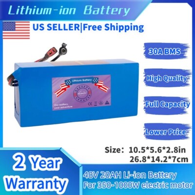 48V 20AH Lithium-ion Ebike Battery  for 200W-1500W Electric Bicycle Motor BMS