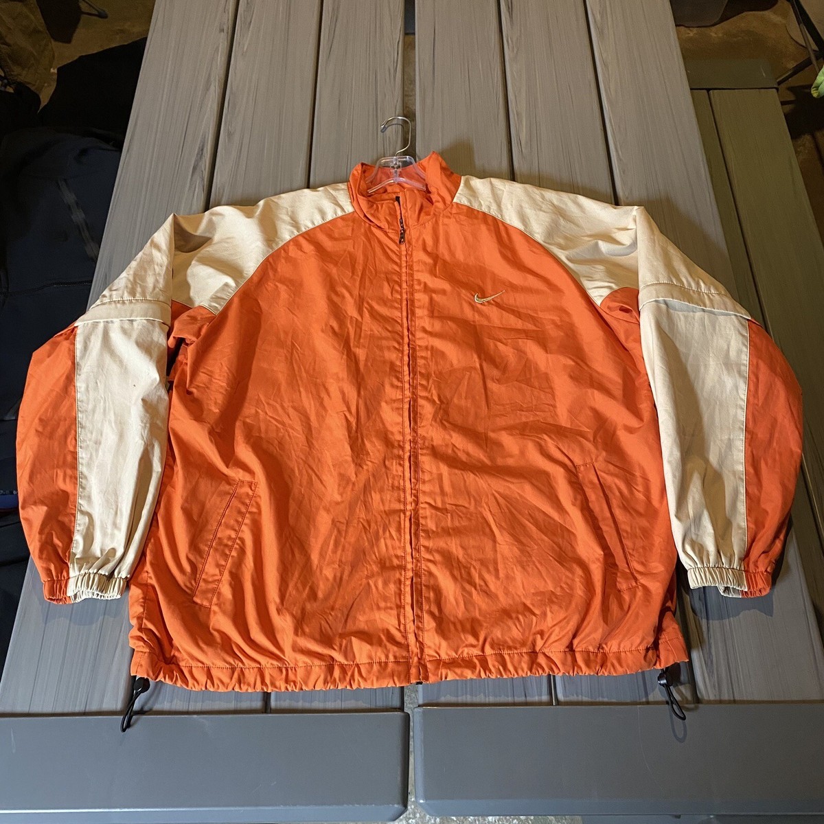 Vintage Nike Tiger Woods Golf Jacket Mens XL Orange / Khaki 