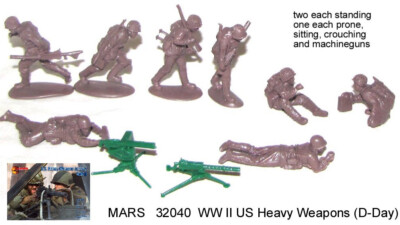 Mars 32040 1/32 WWII US Heavy Weapons (D-Day); 12 figures in 8 + 2