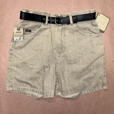 Vintage 1990 s Lee Rivited Denim Shorts With Belt, Deadstock Size 4