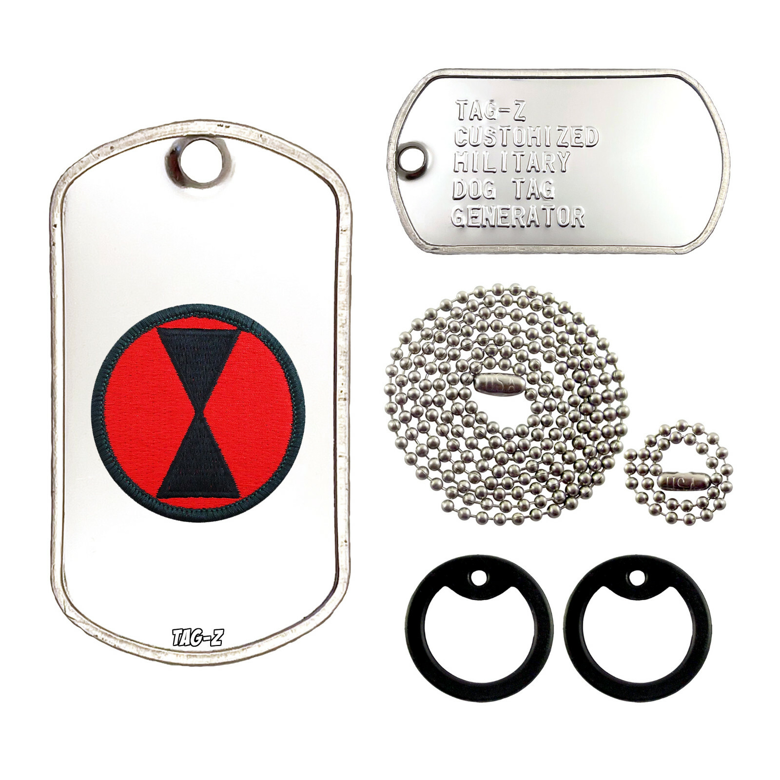 7TH INFANTRY DIVISION PATCH - CUSTOMIZED - FULL SET - Tag-Z Military Dog Tags