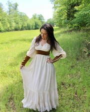 Gunne Sax Rare Vintage 70s Velvet Zip Sleeves Renaissance Full Sweep XS