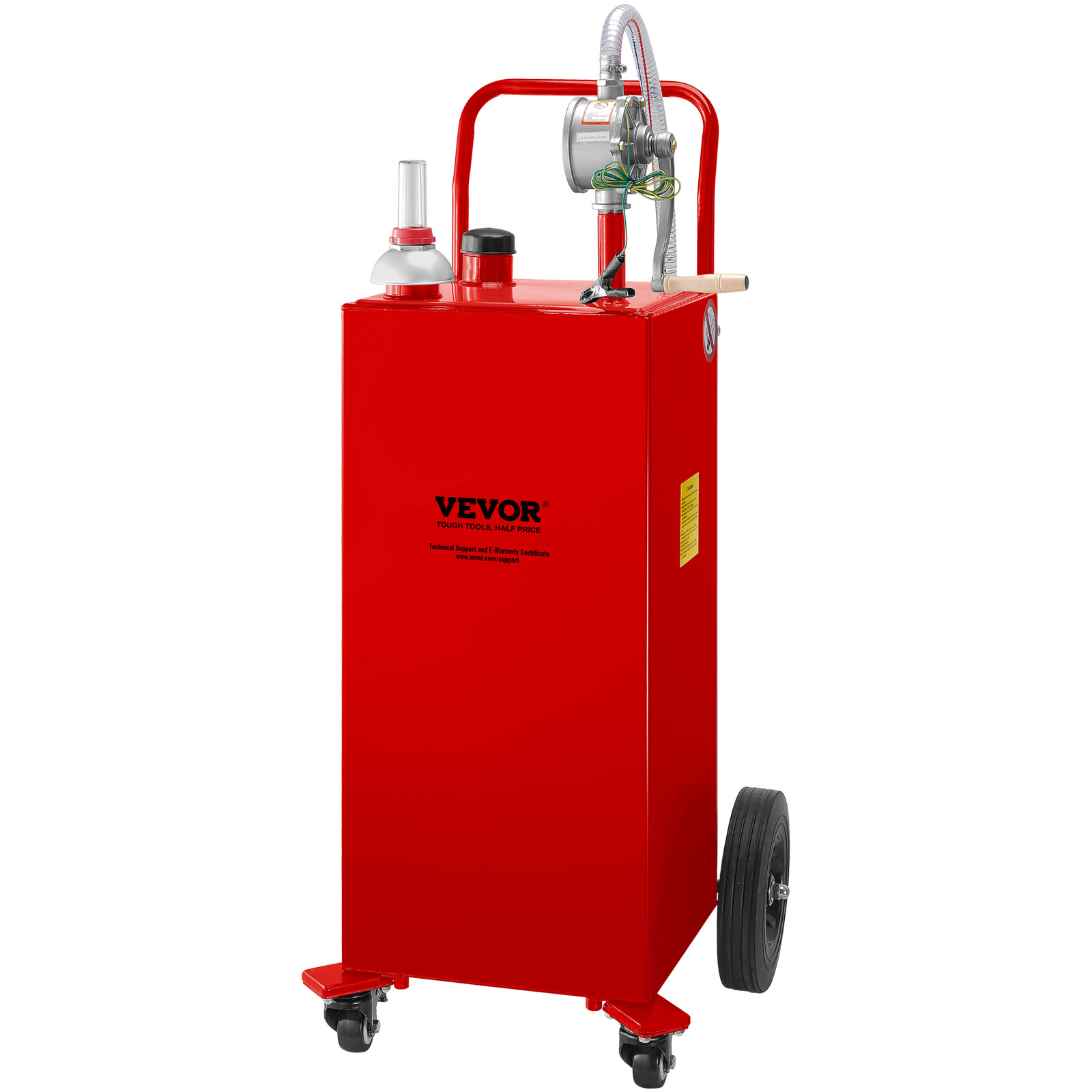 Réservoir de carburant VEVOR 132L rouge avec pompe manuelle et 4 roues