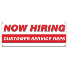 Now Hiring Customer Service Reps Banner Apply Inside Accepting Application