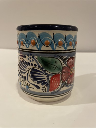 Talavera tazza caffè ceramica messicana tazza tè fiori dipinti a mano La Hacienda - Foto 5 di 10