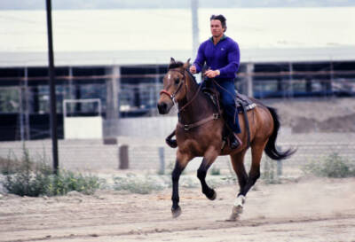 Arnold Schwarzenegger in 1982 is friendly and obliging with the pr - Old Photo 4