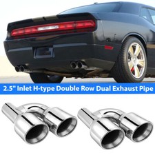 Stainless Steel Exhaust Dual Pipe Tip Double Wall For Dodge Challenger 2008-2023