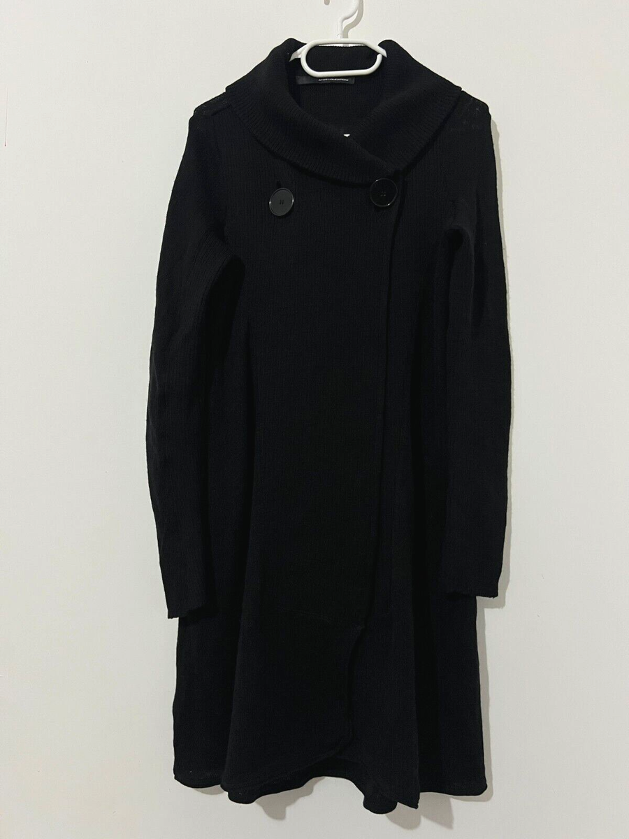 ATOS LOMBARDINI Coat Womens Long Sleeve Cardigan Black Size M