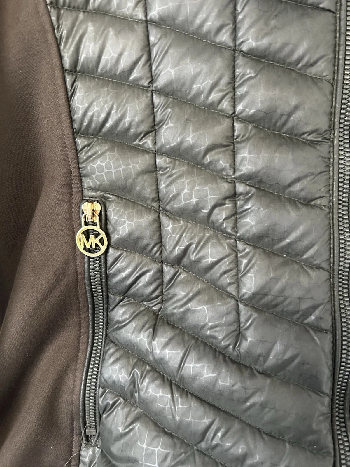 MICHAEL KORS Michael Kora Giubbotto Piumino Trapuntato Donna Ecopelliccia Cappuccio Rimovibile Tg M