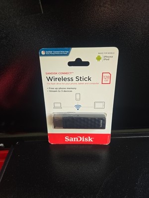 SanDisk CONNECT Wireless Stick 128GB Wifi USB Drive SDWS4 *Read Compatibility!!!