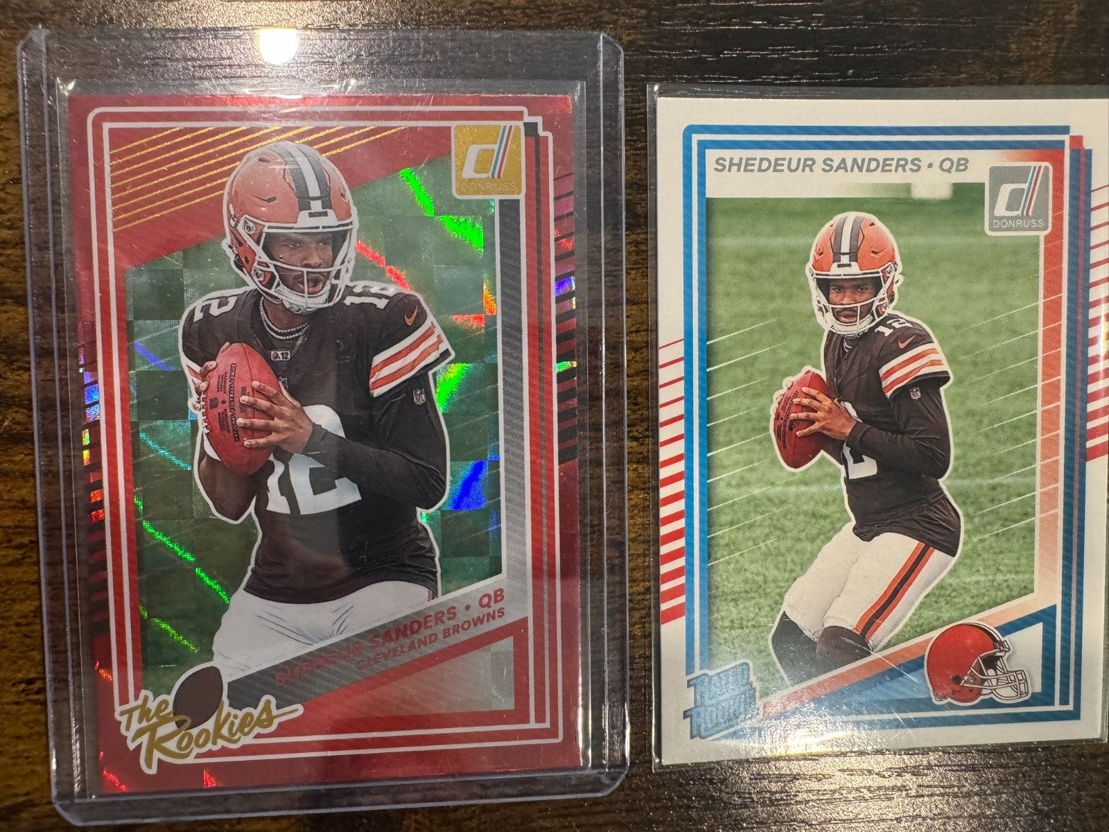 2025 Donruss Shedeur Sanders The Rookies Red Holofoil #5 + Donruss Base
