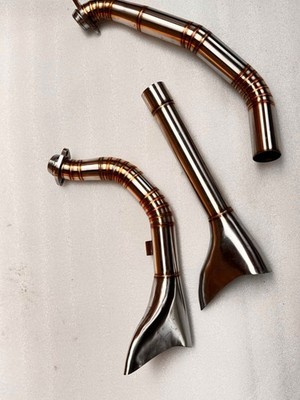 2-2 Fishtail Auspuff Harley Evo Big Twin 84-99 Custom Pipes