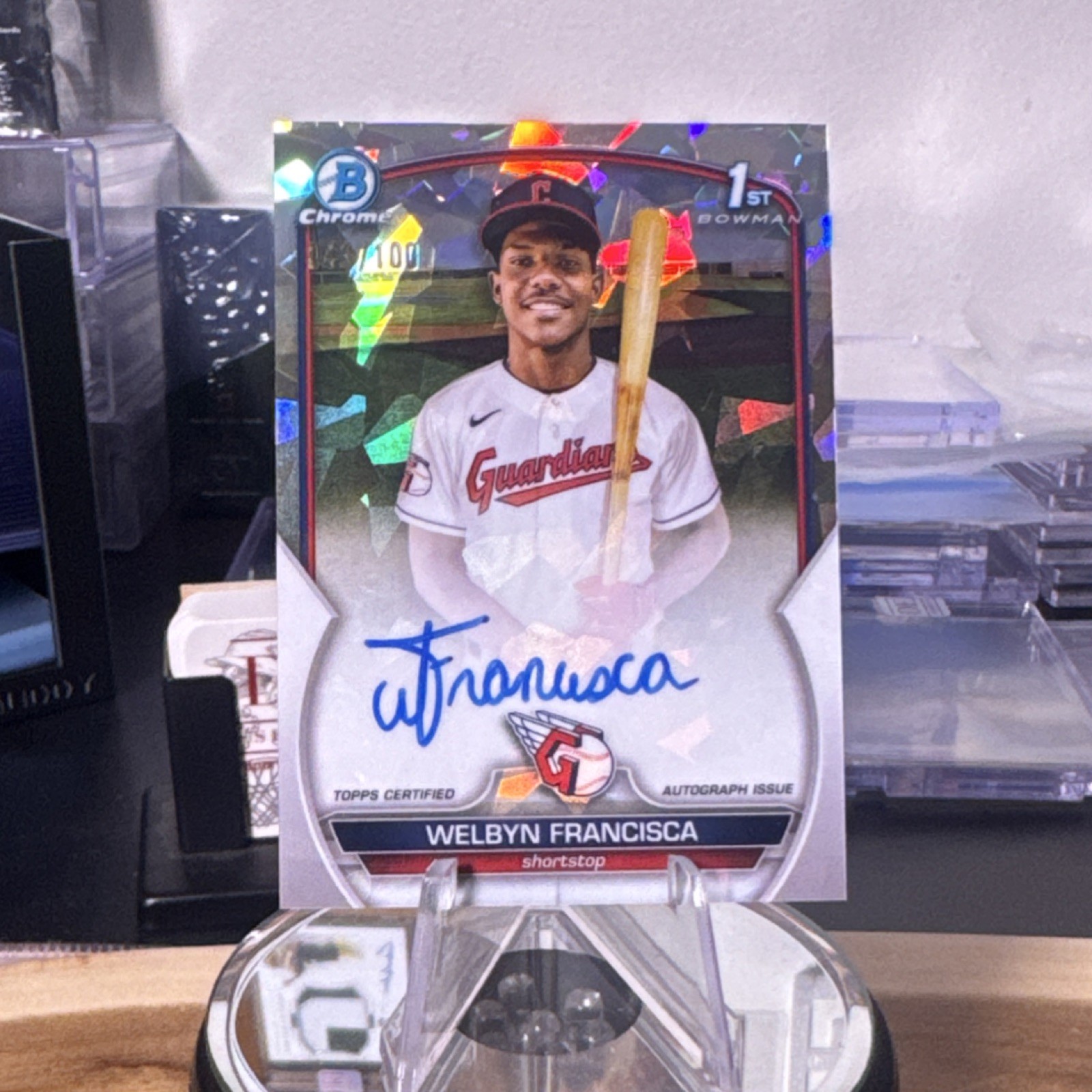 2023 Bowman Chrome Welbyn Francisca CPA-WF Atomic Refractor /100 Auto Guardians