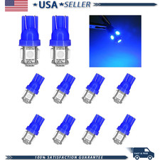 10pcs 194 Led Bulb Blue 5050 5smd T10 Wedge Light Bulb Kit Car Intercolor Blue