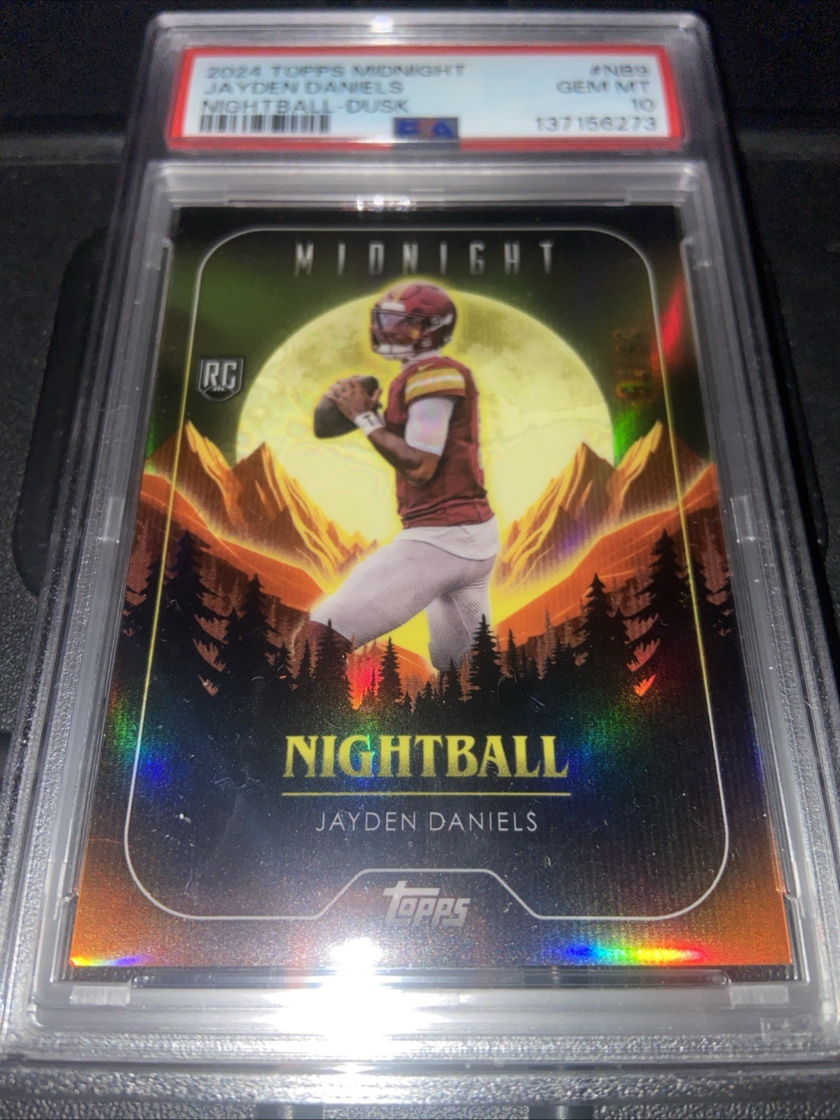 Jayden Daniels Topps Midnight Nightball #NB9 Dusk