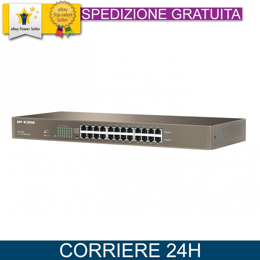Switch IP-COM G1024G 24 Porte Gigabit: Affidabilità Rack per Reti Aziendali