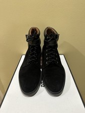 Men’s Black Suede Gianni Versace Buckle Ankle Boots Sz 9 /42.5 Authentic