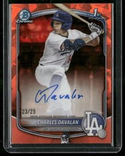 2025 Bowman Draft #CPA-CD Charles Davalan Orange Sapphire /25 Auto
