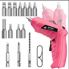 3.6V USB Cordless Screwdriver Kit w/ 14-Piece Bits & Light | DIY Electric Driver