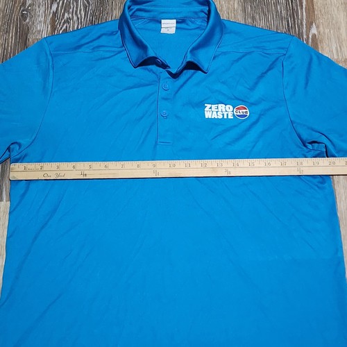 Pepsi Club Zero Waste Polo Short Sleeve Blue Size M UPF 50 Performance Shirt - Picture 6 of 7