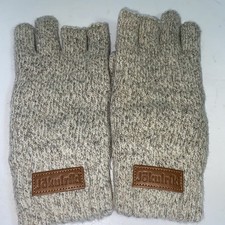J&ouml;kulr&iacute;ki Men&rsquo;s Ragg Wool Fingerless Gloves Thinsulate Lined One Size, Beige