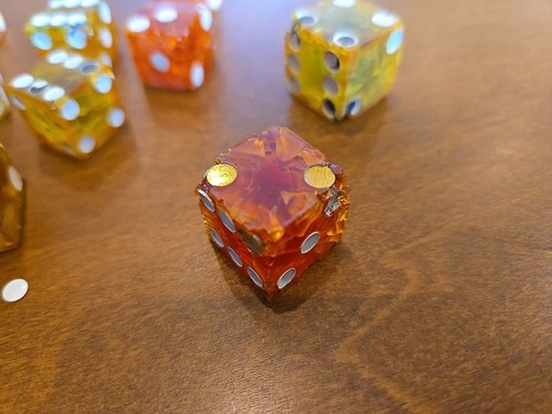 WEIGHTED Wild Set Of 13 Nitrate Vintage CHEATERS Pips Crystal Magic Dice - Picture 20 of 20