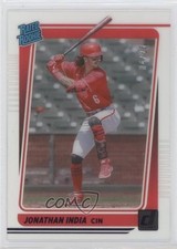 2021 Chronicles Clearly Donruss Rated Rookies Purple 4/25 Jonathan India 0m4q