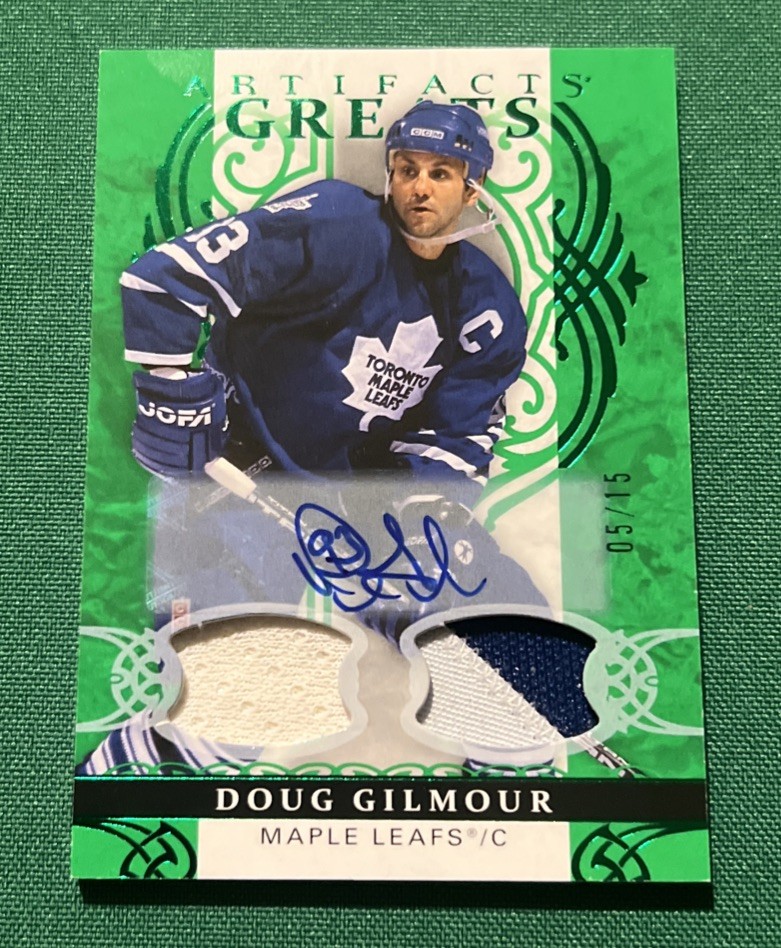 Doug Gilmour 2026-27 UD Artifacts Great Emerald Material Relic Auto #159 🔥 5/15