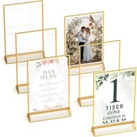 Goldener Doppelseitiger Bilderrahmen - 6Er-Pack - A6 Acryl Gold