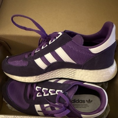 adidas Marathon Tech Purple/White Low Top Lace-Up Athletic Sneakers W